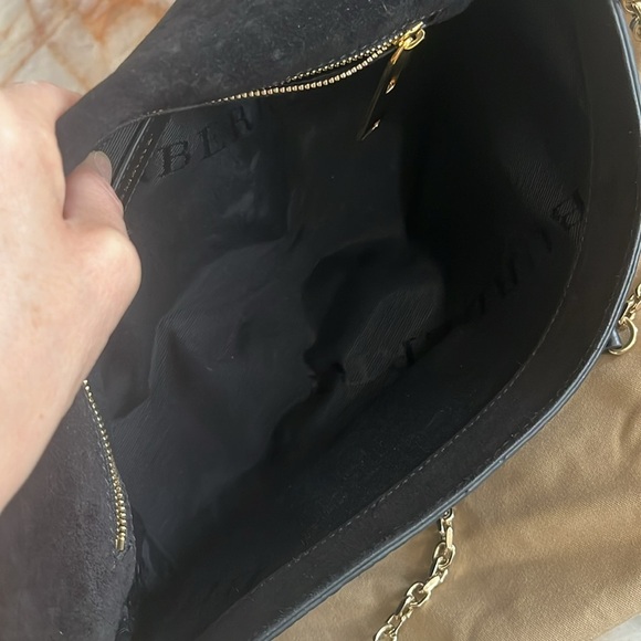 AUTHENTIC BURBERRY PEBBLED LEATHER ADJUSTABLE CHAIN SHOULDER BAG BLACK PRISTINE - Picture 10 of 15